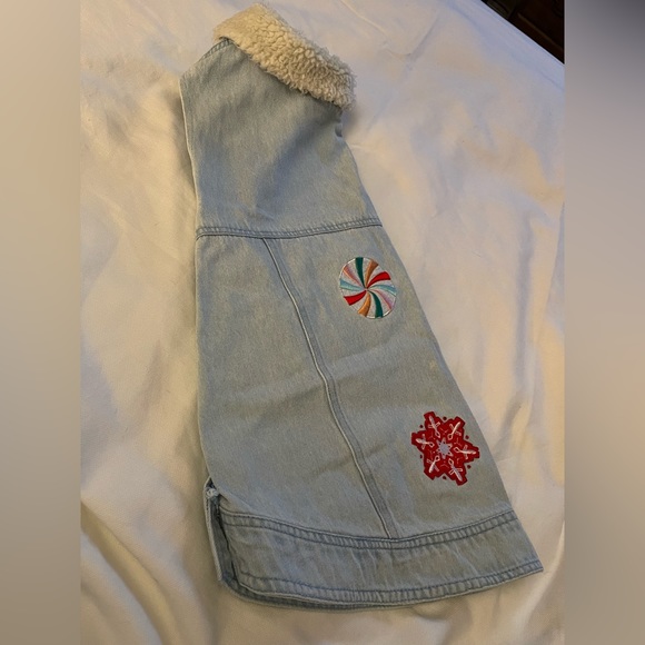 Christmas Denim Dress for M-L Dogs